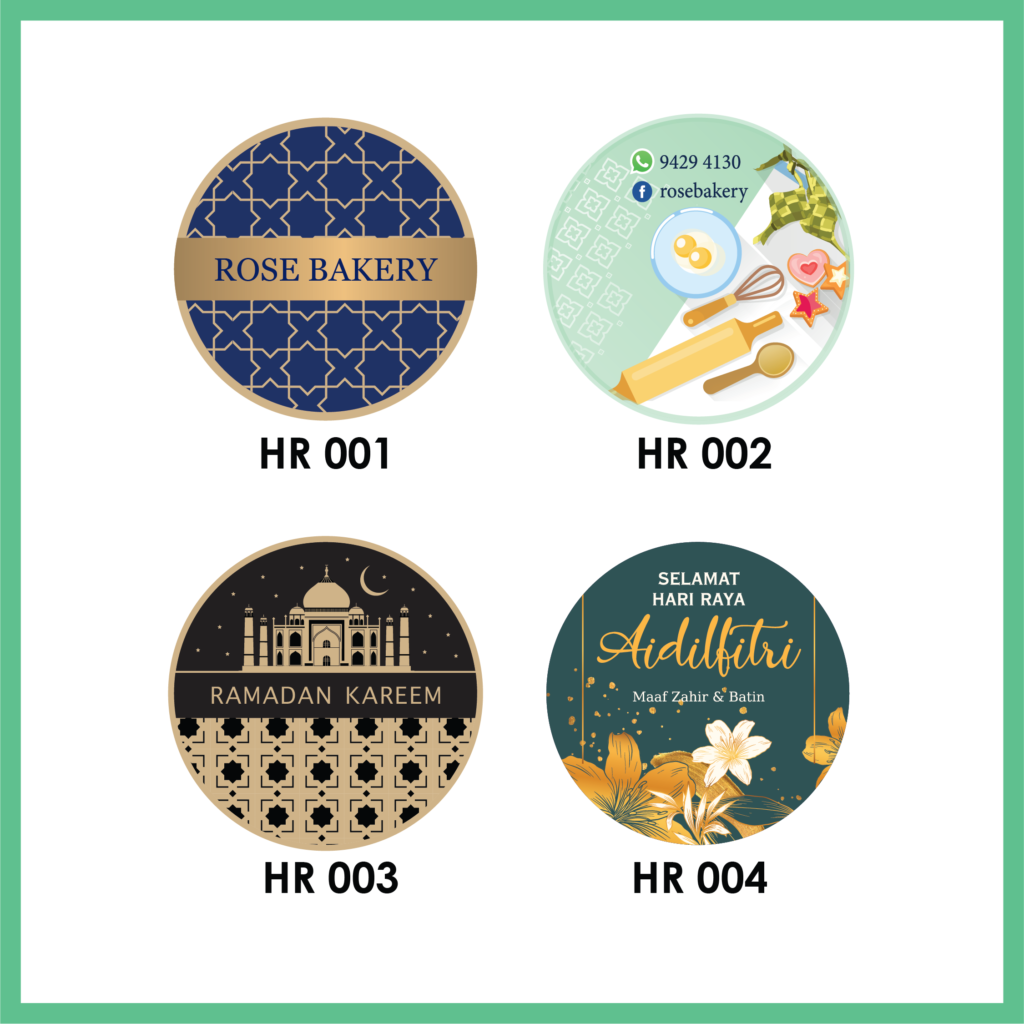 Hari Raya Round Label Stickers Printing | 2B Printing
