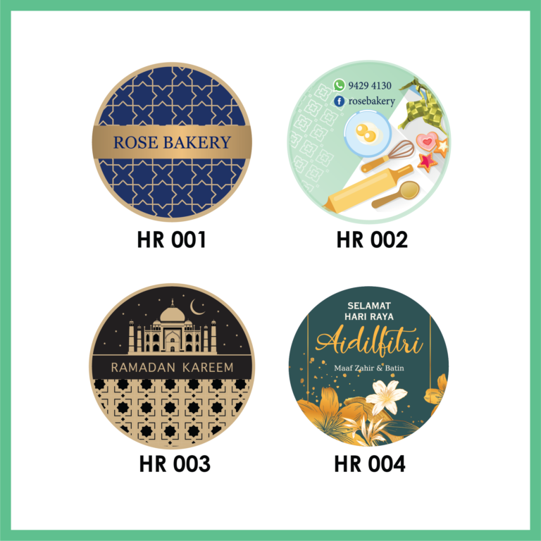 Hari Raya Round Label Stickers Printing | 2B Printing