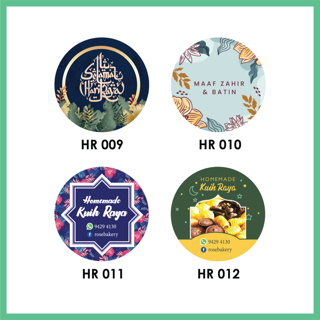 Raya Pattern Sticker Hari Raya Round Label Stickers Printing | 2B Printing