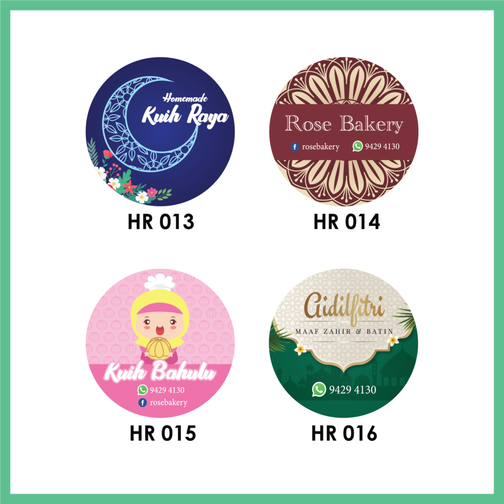 Raya Pattern Sticker Hari Raya Round Label Stickers Printing | 2B Printing